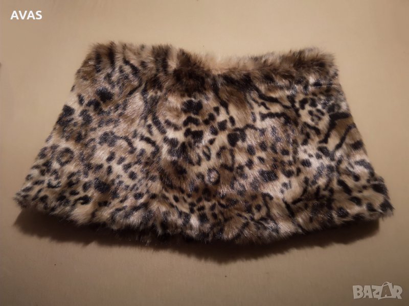 Нова луксозна леопардова шал яка зимен луксозен аксесоар, снимка 1