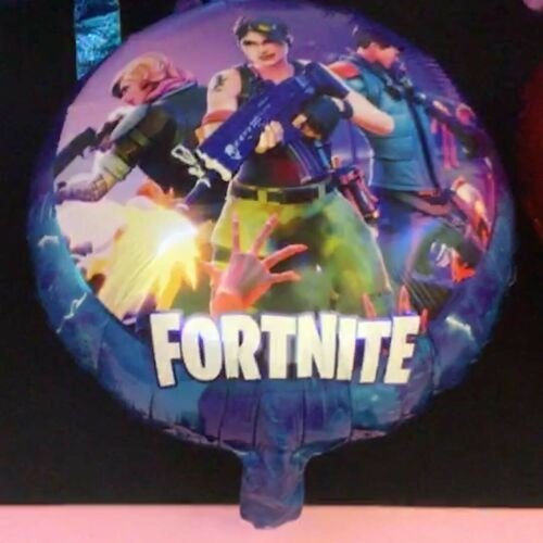 Fortnite Фортнайт герои с оръжия кръгъл фолио фолиев балон хелий или въздух парти рожден ден , снимка 1