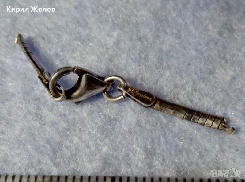 СТАРА СРЕБЪРНА КАРАБИНКА ЗАКОПЧАЛКА За КОЛИЕ ЛАНЕЦ ВЕРИЖКА ГРИВНА СРЕБРО DYADEMA 925 ITALY 25242, снимка 1