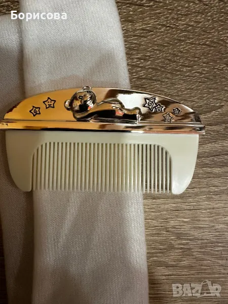 Комплект четка и гребен със сребърно покритие, снимка 1