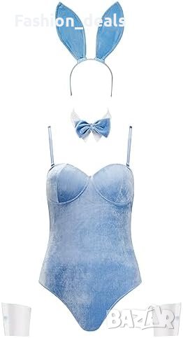 Нов Костюм Зайче за жени Ann Summers Велур Лукс Уши Папионка, снимка 1