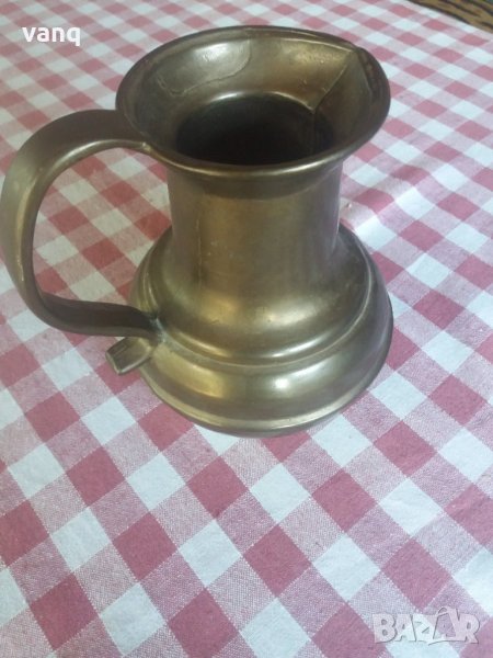 Масивна и плътна бронзова кана, снимка 1