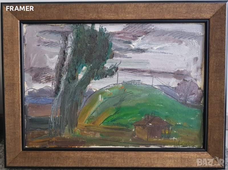 Цветан Цонев 1936 - 2004 Красив Пейзаж 1982г. с маслени бои, снимка 1
