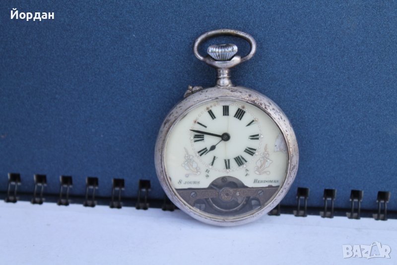 Сребърен осмодневен часовник, снимка 1