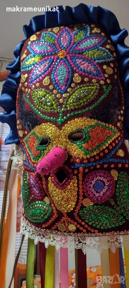 Кукерска маска, гугла, нова, Новодел, декорация, снимка 1