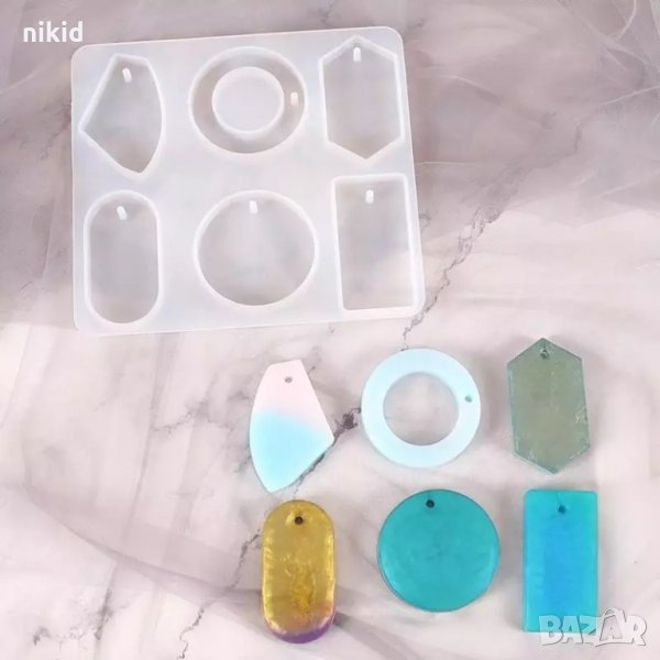 6 плочки табели етикет таг тагове силиконов молд форма за смола шоколад бижу фондан украса глина, снимка 1