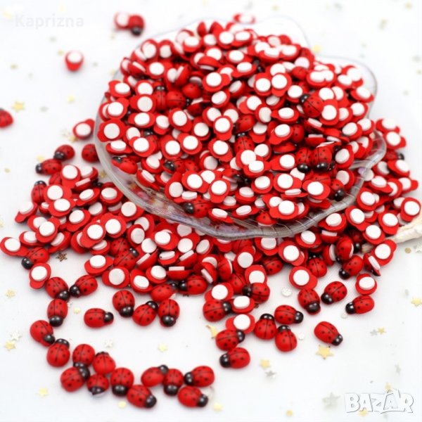 Дървена калинка с лепенка, снимка 1