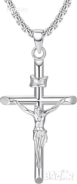 Сребърно колие MILACOLATO 925 с кръст за мъже и жени, снимка 1