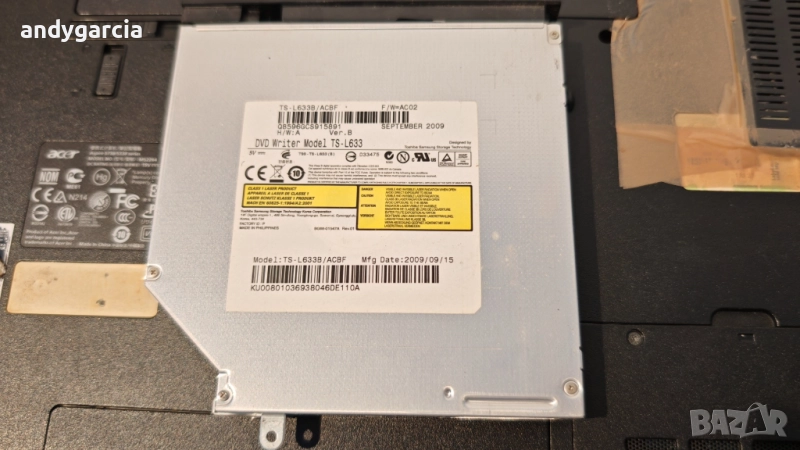 Toshiba TS-L633 8x DVD±RW DL SATA Drive оптично устройство DVD Writer записвачка 11мм, снимка 1