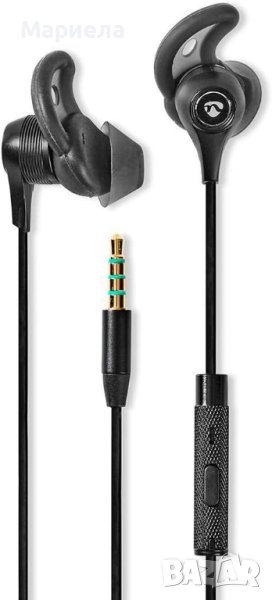 Слушалки високо качество - Nedis Sport Headphones, Wired, in-Ear, 1.2 m Cable, Black, снимка 1