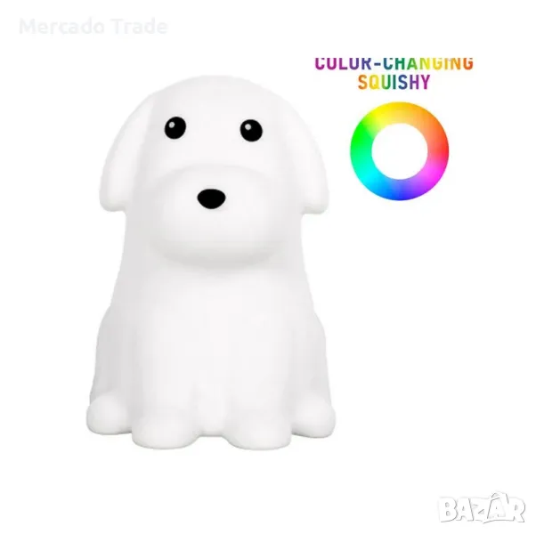 Декоративна детска нощна лампа Mercado Trade, Куче, LED, Батерии, снимка 1