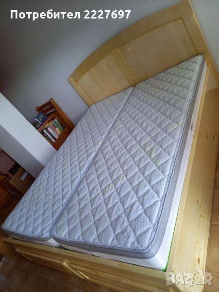 Спалня с чекмеджета 160/200 масив, снимка 1