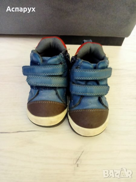 Затворени есенни детски обувки естествена кожа с цип и лепки 21 номер, снимка 1