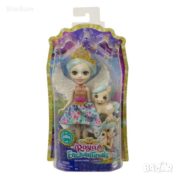 Кукла Royal Enchantimals - PAOLINA  PEGASUS & WINGLEY - ПОНИ / Mattel, снимка 1