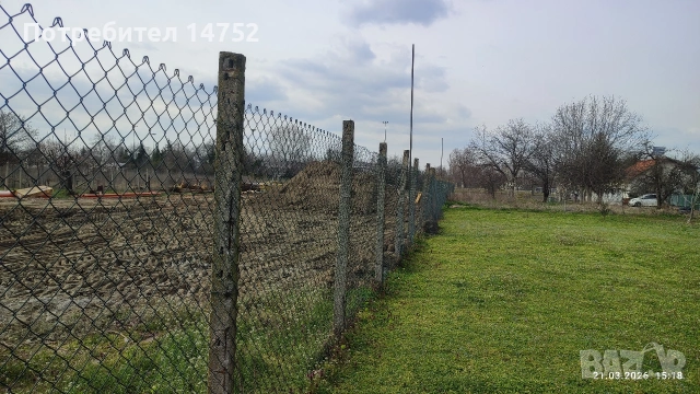 Употребявана мрежа с ПВЦ покритие и циментови колове