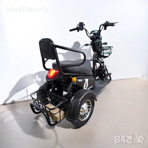 Двуместна електрическа триколка blueElectric Pudding 1800W | 48V | 23Ah | BLACK, снимка 3 - Мотоциклети и мототехника - 49745635