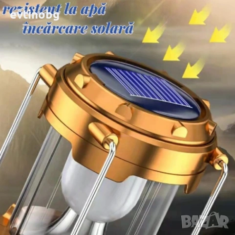Къмпинг LED фенер, ABS, Соларно/USB зареждане, Златис SH-5800T, снимка 6 - Къмпинг осветление - 54105929