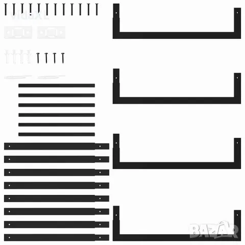vidaXL Стойка за дърва за огрев, черен мат, 50x28x94 см, стомана, снимка 8 - Дърва за огрев - 56147195