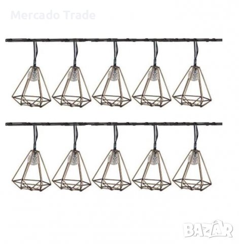 Комплект лампи Mercado Trade, LED соларни лампи, Светлинна верига, 10бр 