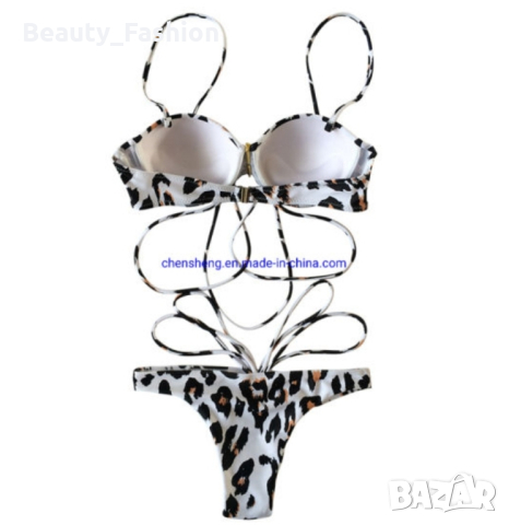 Секси бански с леопардов принт, снимка 4 - Бански костюми - 44701297