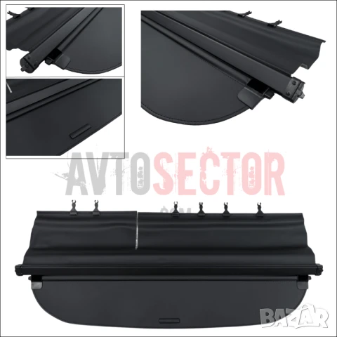 Щора за багажник Mitsubishi Pajero 2016–2019, черна, алуминий и PVC