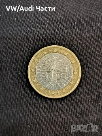 Монета 1 евро Франция 2001г. минт 1 Euro France 2001