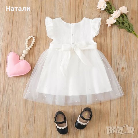 Бебешка бяла рокля 80 размер , снимка 2 - Бебешки рокли - 37756412