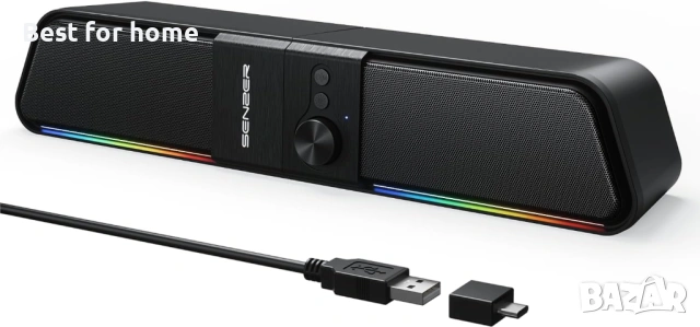 SENZER CS20 2 в 1 Bluetooth компютърни високоговорители за настолен компютър, USB Plug & Play