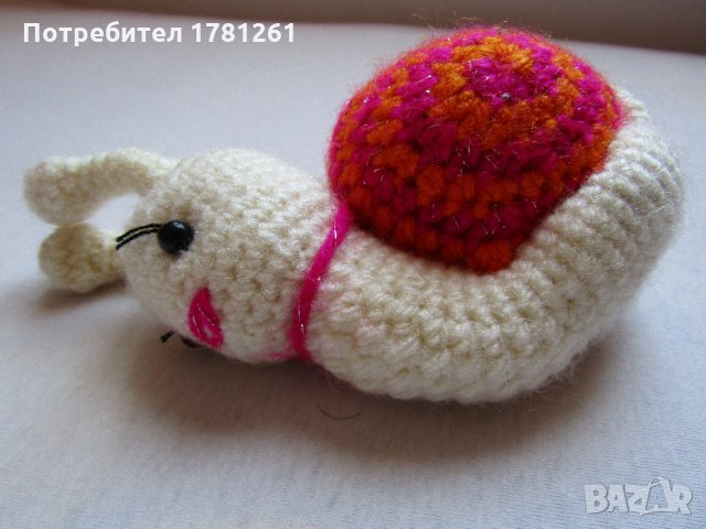 Ръчно плетена играчка охлюв, снимка 2 - Други - 29249940