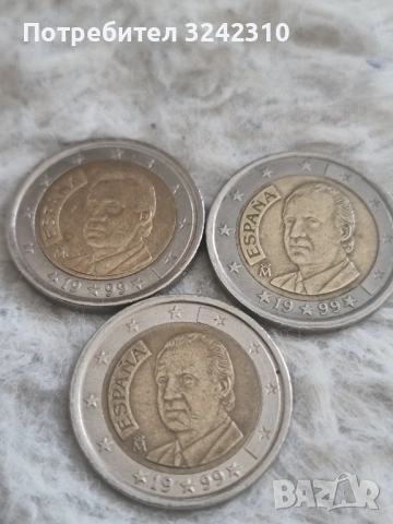 2 евро монета 1999 г ИСПАНИЯ., снимка 2 - Нумизматика и бонистика - 54058549