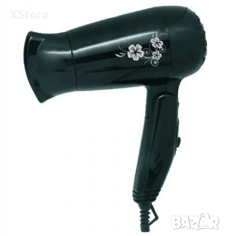 Сешоар Rosberg, 1200W, Черен/Бял, Сгъваема дръжка