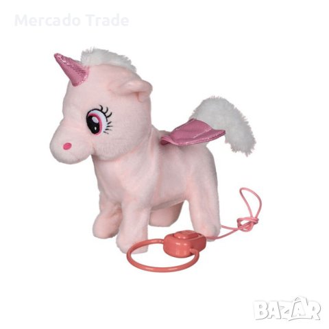 Механичен еднорог Mercado Trade, Със светлини и движение, Розов, снимка 1 - Електрически играчки - 42733399
