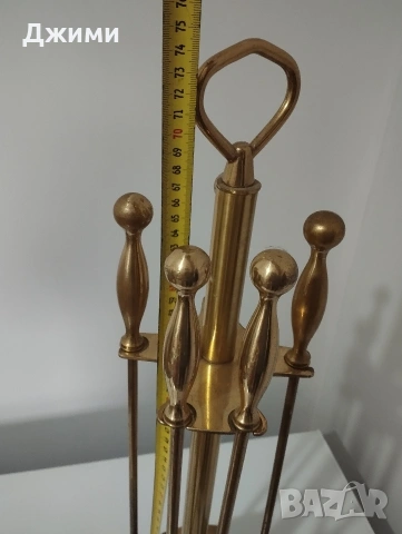 масивен бронзов каминен комплект, снимка 6 - Антикварни и старинни предмети - 53932138