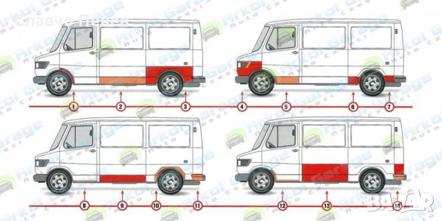 Ретро ламарини прагове , вежди за Мерцедес 207 Т1 ,Т2 , TN и други, снимка 2 - Части - 31800353