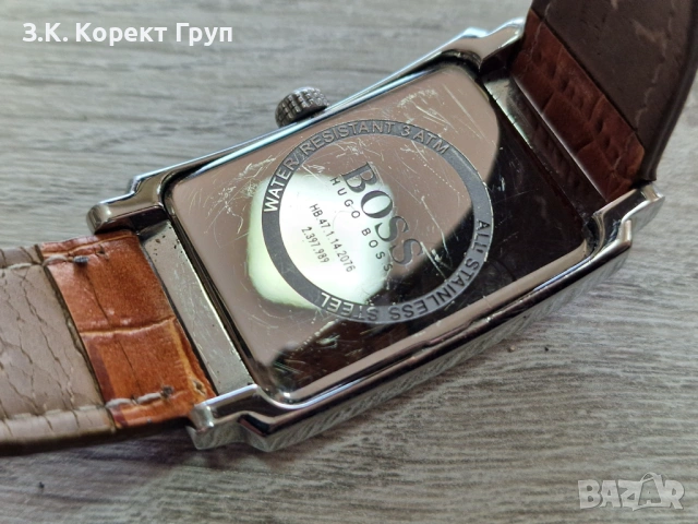 Мъжки квадратен часовник Hugo Boss, снимка 4 - Мъжки - 54292760