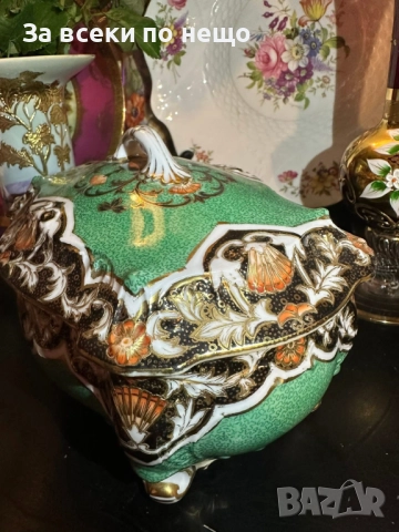 Circa 1908 “ Императорската кутия” невероятно красив и грандиозен съд на четири крака Код P1657, снимка 3 - Декорация за дома - 52932911