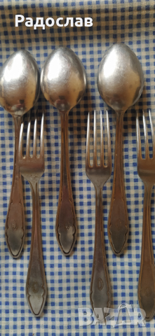 стари вилици и лъжици Петко Денев, снимка 2 - Прибори за хранене, готвене и сервиране - 44581905
