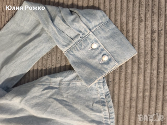 дънкова риза, размер L, снимка 4 - Ризи - 53885636