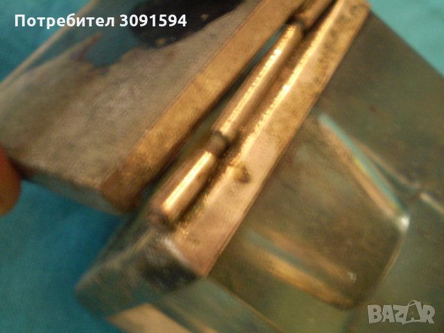  Малка Стъклена Мастилница с Никелов Капак, снимка 6 - Други ценни предмети - 34084512