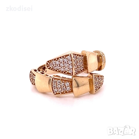 Златен дамски пръстен BULGARI 4,85гр. размер:55 14кр. проба:585 модел:36274-6