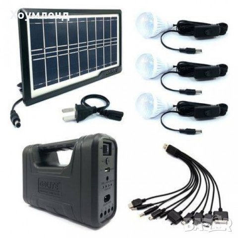 Соларна система 8в1 - лампи, челник, прожектор, USB зарядно и генератор със слънчев панел, снимка 4 - Соларни лампи - 30919863
