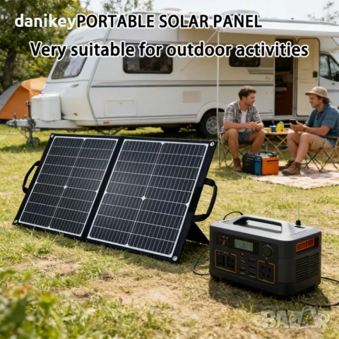 Мощен Сгъваем Соларен Панел 120W – Монокристален | USB-C, XT60, DC за Къмпинг, снимка 10 - Къмпинг осветление - 54152494