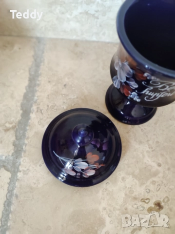 Винтидж купа/ваза за бонбони, Германия, ръчно рисувана, снимка 8 - Антикварни и старинни предмети - 52423159