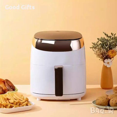 5 литра Елегантен Компактен Air Fryer - Фритюрник с горещ въздух , 1200 W, Тъч скрийн управление, снимка 2 - Фритюрници - 40839683