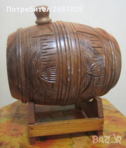 старо дървено буре бъкел със стойка - буренце бъчва бъчвичка, снимка 8 - Други - 31611141
