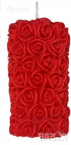Красива червена свещ - роза, снимка 2 - Други - 39617379