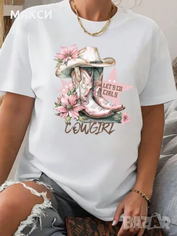 Макси силно еластична и мека тениска с модерна апликация в наситено черно, бяло и циклама, снимка 2 - Тениски - 48698093