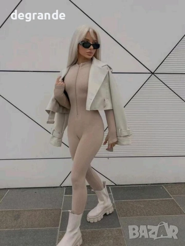 Спортен Дамски Гащеризон с Ефектен Ръкав , снимка 2 - Гащеризони - 53194573