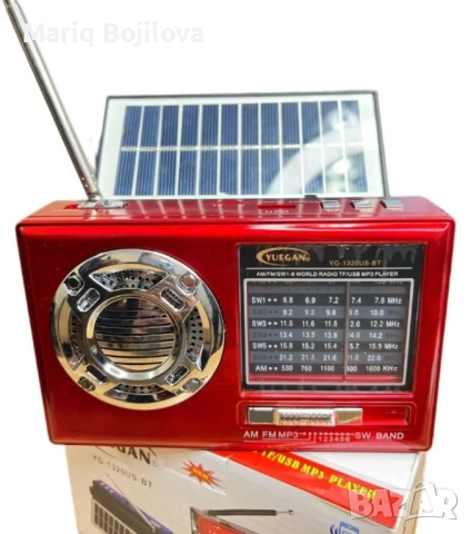 Мултифункционално радио, Bluetooth, USB, Слънчево зареждане, снимка 2 - Други - 51535075