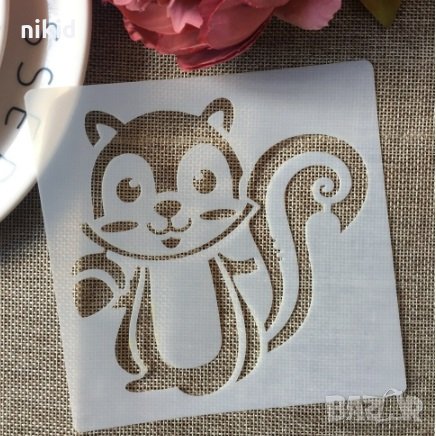 Горски животни Таралеж Лисица Катерица Бухал шаблон стенсил спрей за торта украса декор Scrapbooking, снимка 2 - Други - 30383912